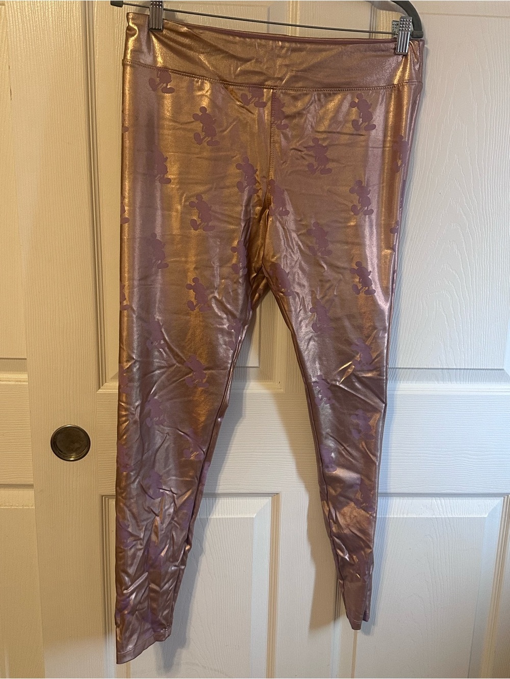 Metallic Rose Gold Mickey Mouse Leggings